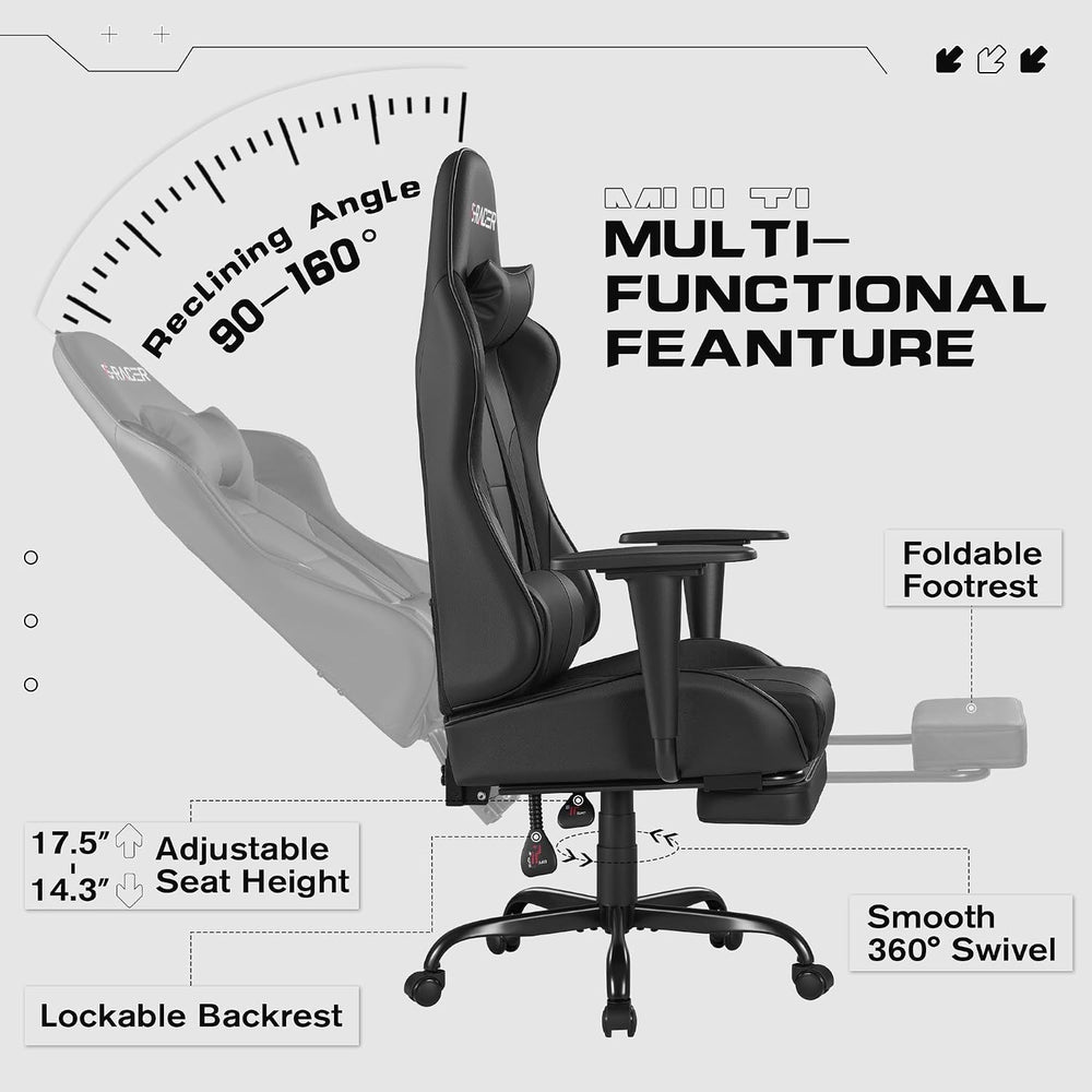 Homall Gaming Chairs, Computer Chair with Footrest and Massage Lumbar Support...