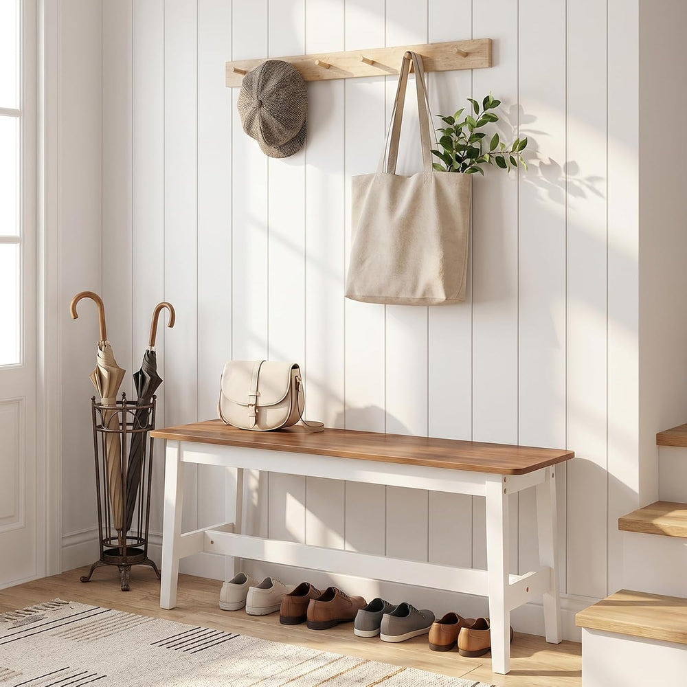 HOOBRO 39.3'' Bamboo Dining Bench, Farmhouse Kitchen Table Bench, Kit...