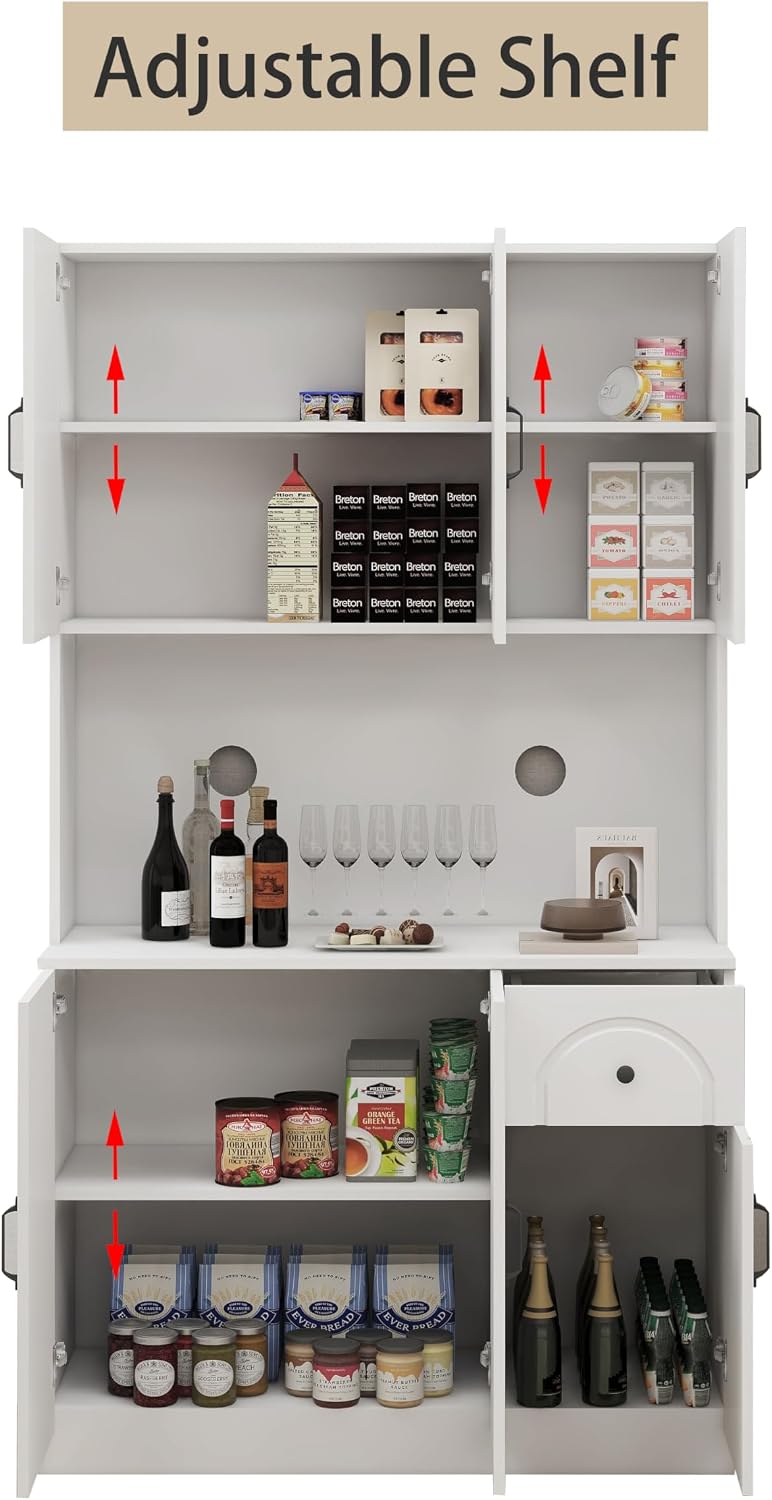 71" Pantry Cabinet,Freestanding Tall Cupboard Storage Cabinet with a Dra...