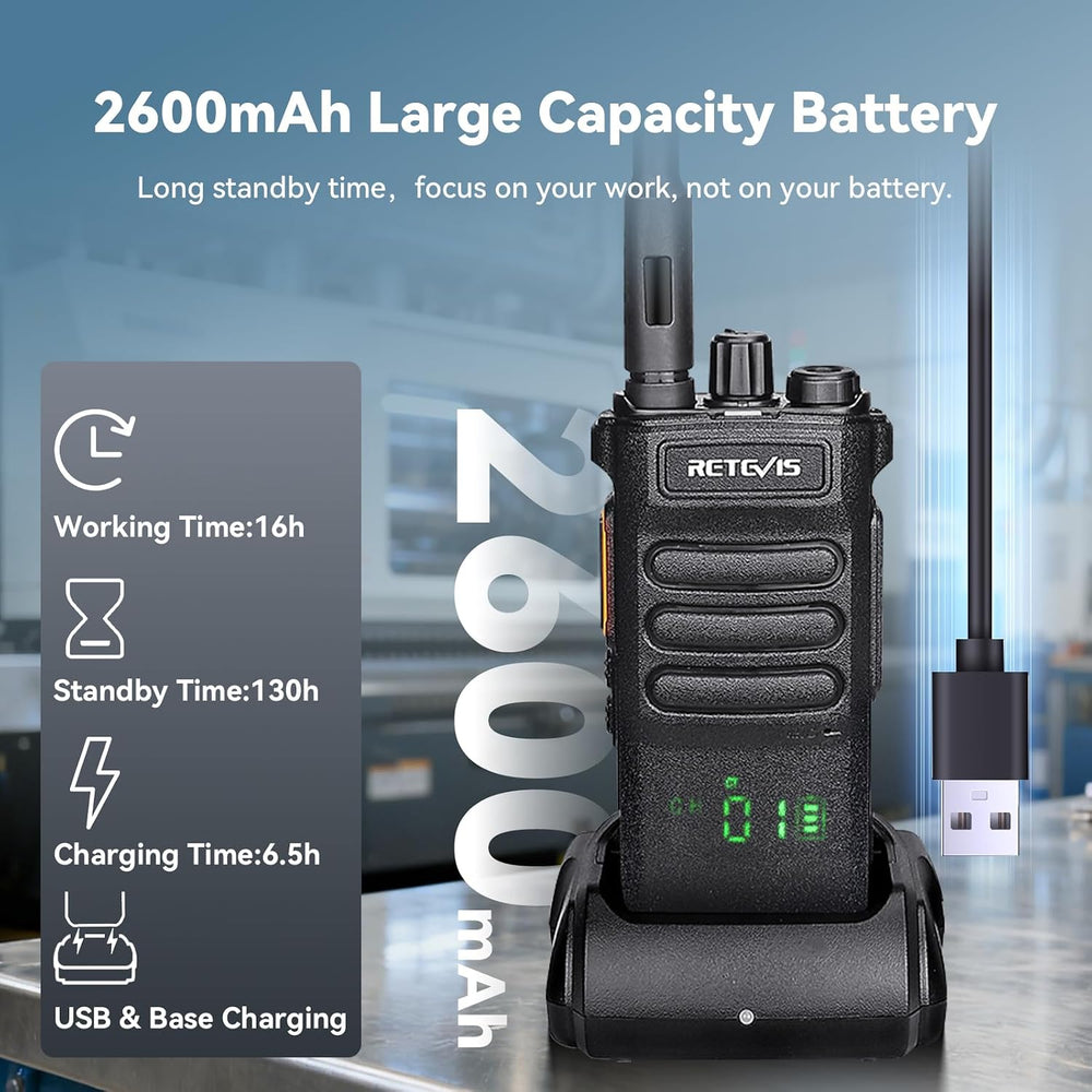 Retevis RT86 Two Way Radios Long Range with Earpiece for Warehouse,10 Pack