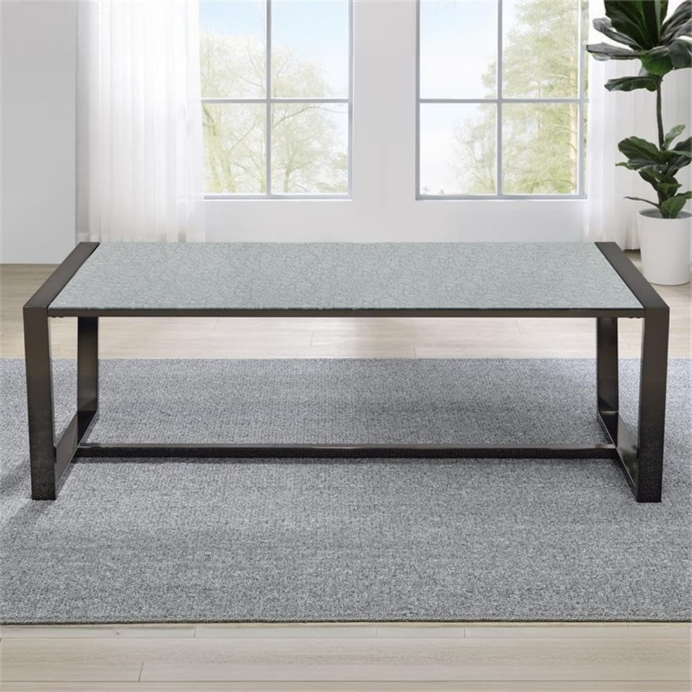 Pemberly Row Contemporary 3-Piece Coffee & End Table Set, Black Nickel Fi...