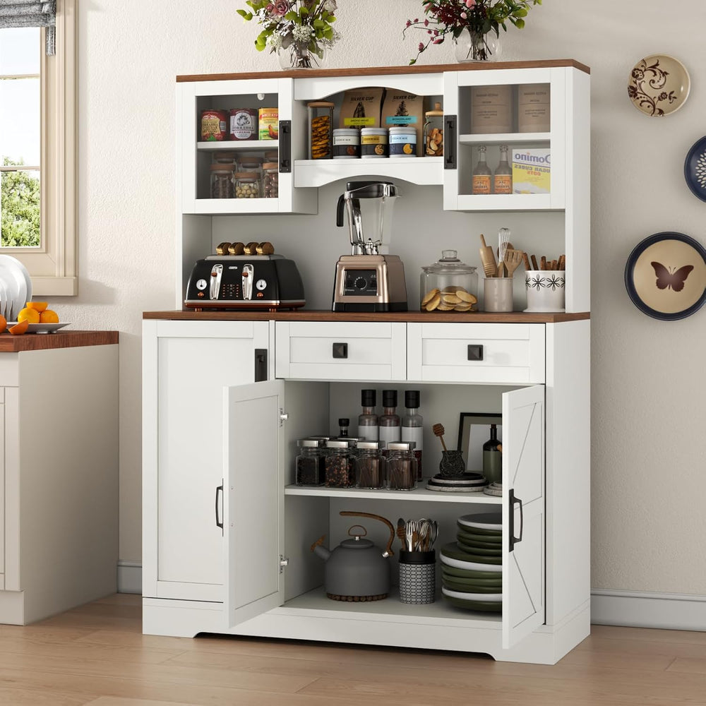 Gyfimoie 60" Tall Farmhouse Kitchen Pantry Storage Cabinet,Kitchen Hutch...