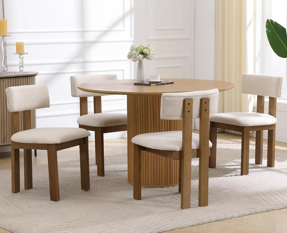 chairus Linen Dining Chairs Set of 4 Modern Farmhouse Kitchen Chairs with Ope...