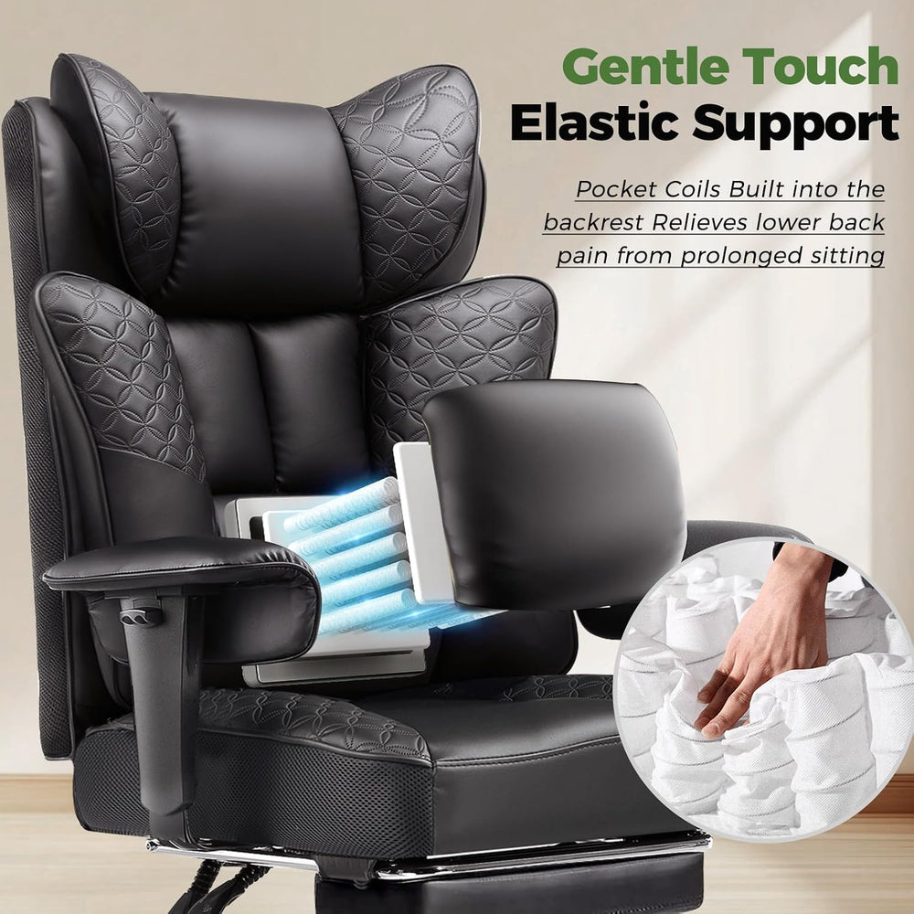 GTPLAYER Big and Tall Office Chair Wide Ergonomic Gaming Chair with Deluxe Em...