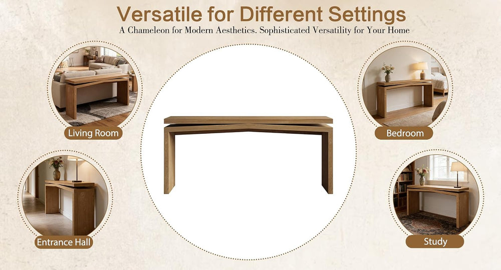SOFTSEA Arches Console Table with Spacious Tabletop, Antique Brown