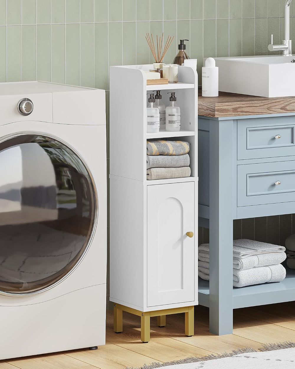Hzuaneri Bathroom Storage Cabinet, Small Corner Floor Cabinet | Narrow Toilet...