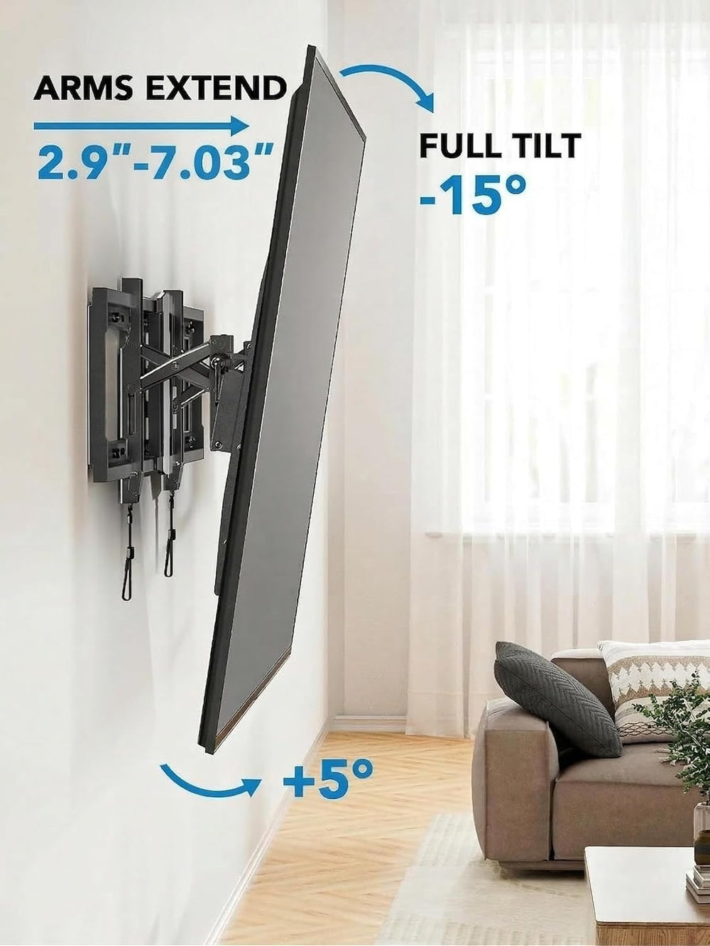 Pipishell Advanced Tilt TV Mount for 42–90 inch TVs up to 132 lbs | TV Mount ...
