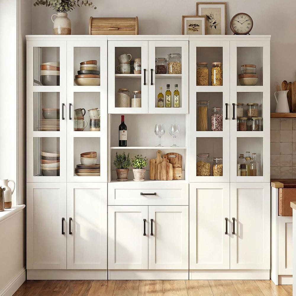Unikito 79.7" Tall Kitchen Pantry Storage Cabinet, Freestanding Kitchen ...