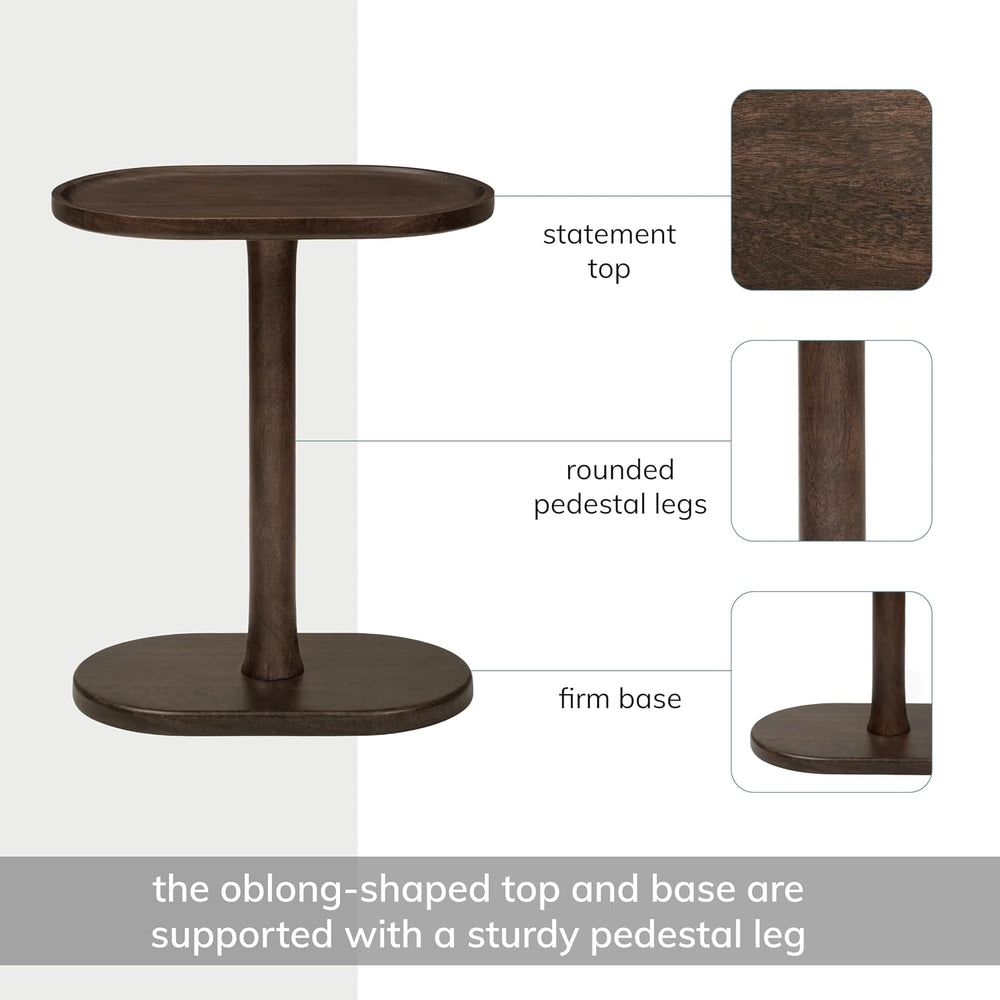 MH London Side Table - Crawford Wooden Modern C Shaped End Table - Exclusivel...