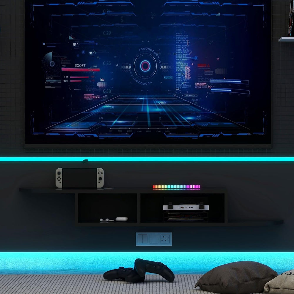 GHC Floating TV Stand, Wall Mounted Entertainment Center and Cabinet Shelf, T...