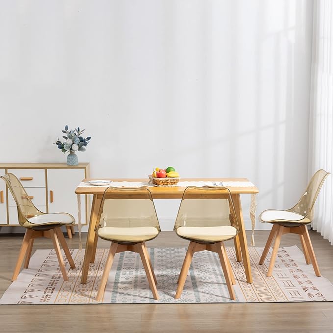 Clear Dining Chairs Set of 2, Modern Acrylic Dining Chair Kitchen Chairs with...