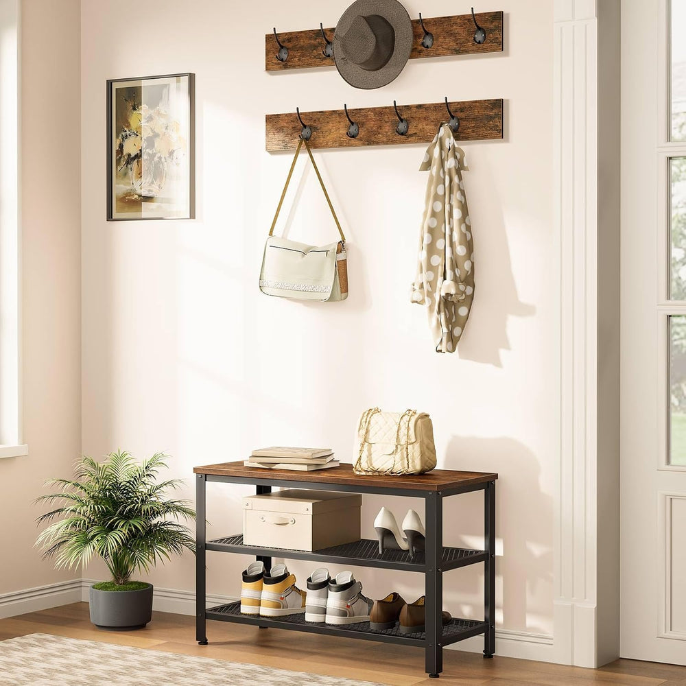 HOOBRO Hall Tree Entryway Storage Bench, Coat Rack Shoe Bench, Shoe Rack Orga...