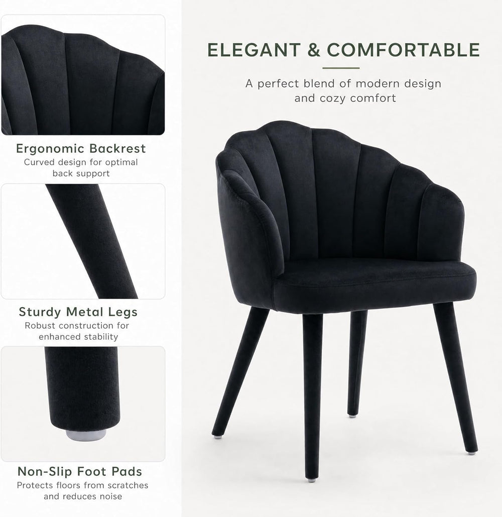 Hyfirm Velvet Dining Chairs Set of 4, Upholstered Modern Kitchen Dining Chair...