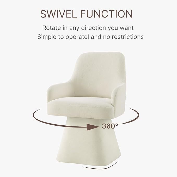 Swivel Dining Chairs Set of 4, Mid Century Modern Chairs Fabric Upholstered A...