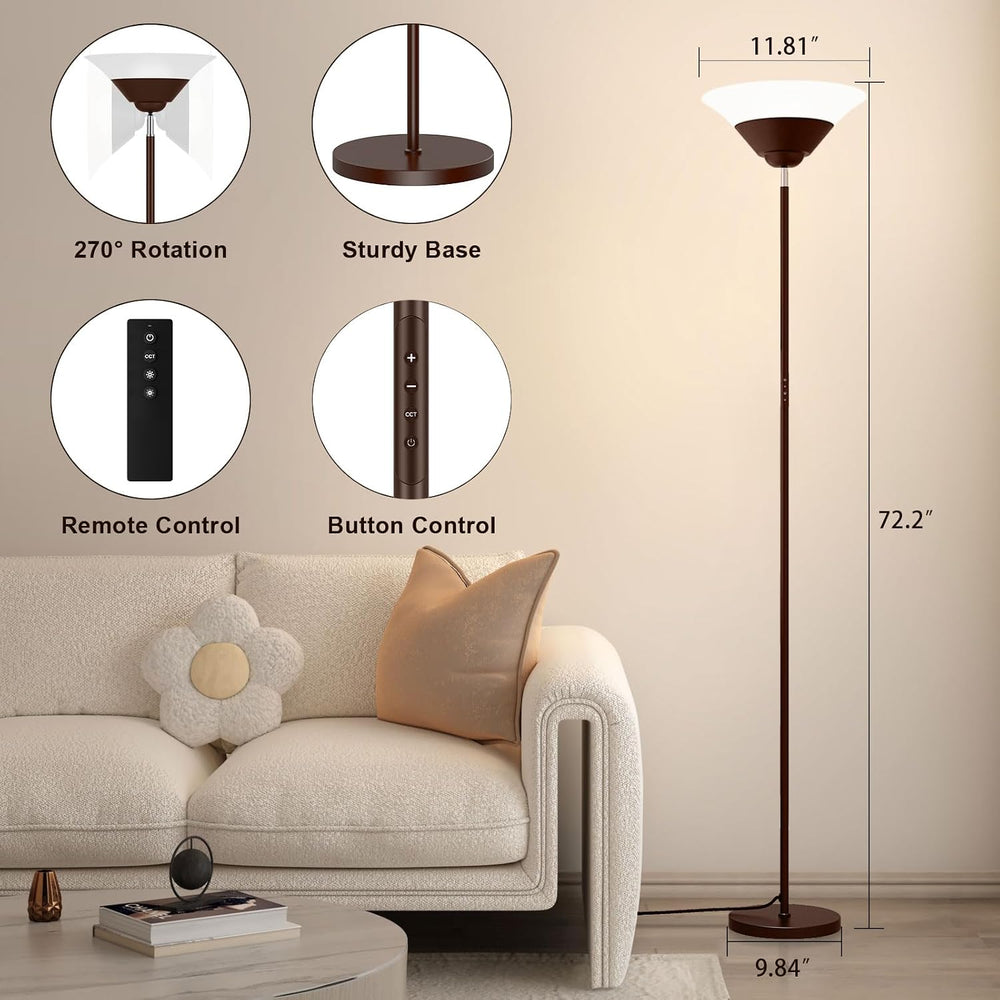 SIBRILLE Floor Lamps for Living Room, 72” Tall LED Standing Lamp with Remote/...
