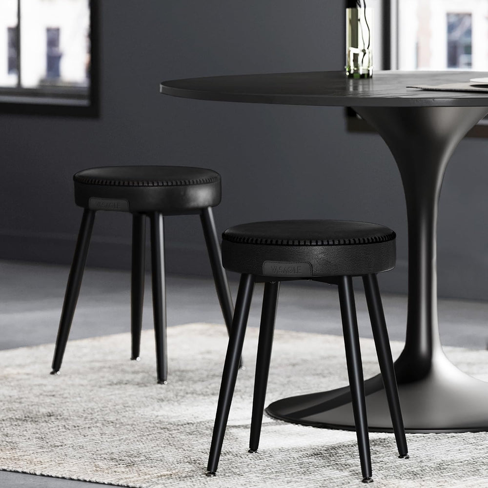 VASAGLE Dining Chairs Stools Set of 2, Upholstered, PU Leather