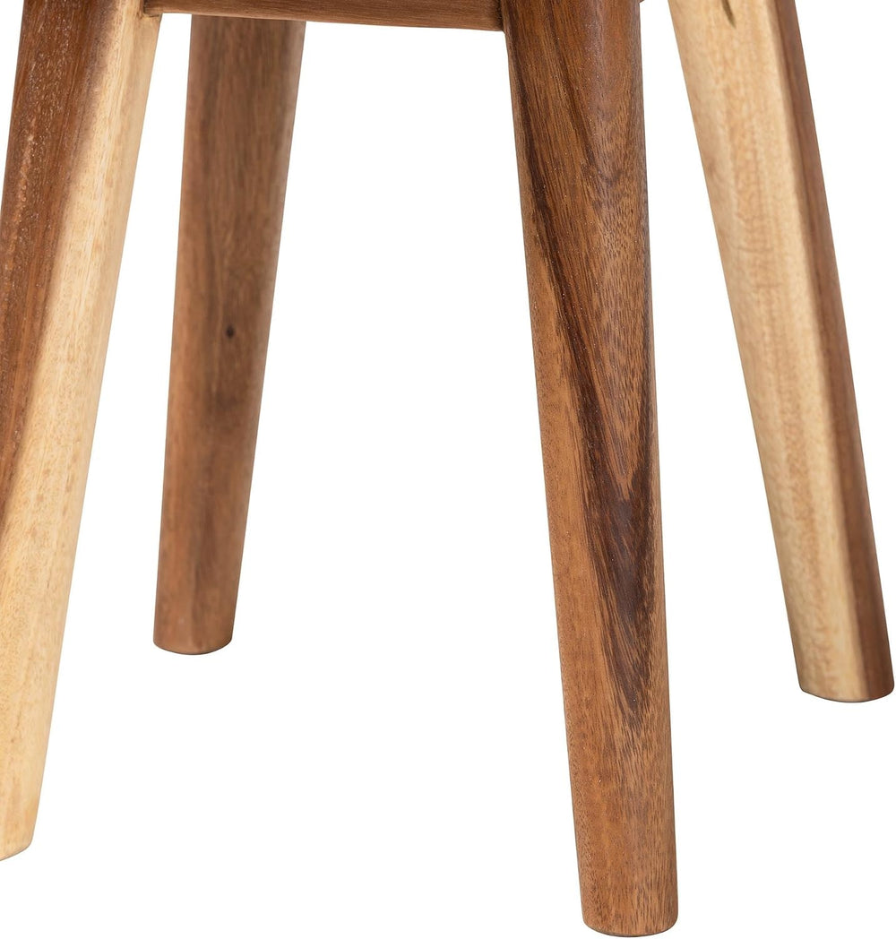 bali & pari Jia Suar Wood End Table - Handcrafted Side Table with Live Ed...