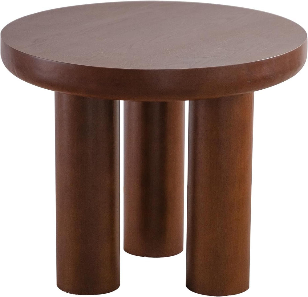 24" Walnut End Table, Simple End Table, Handcrafted Solid Round Table fo...