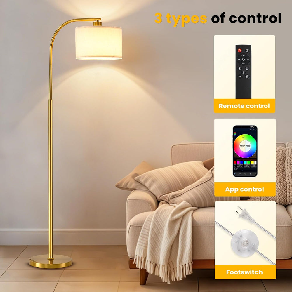 Floor Lamp for Living Room with Remote,Dimmable Tall Standing Lamps,Modern Fl...