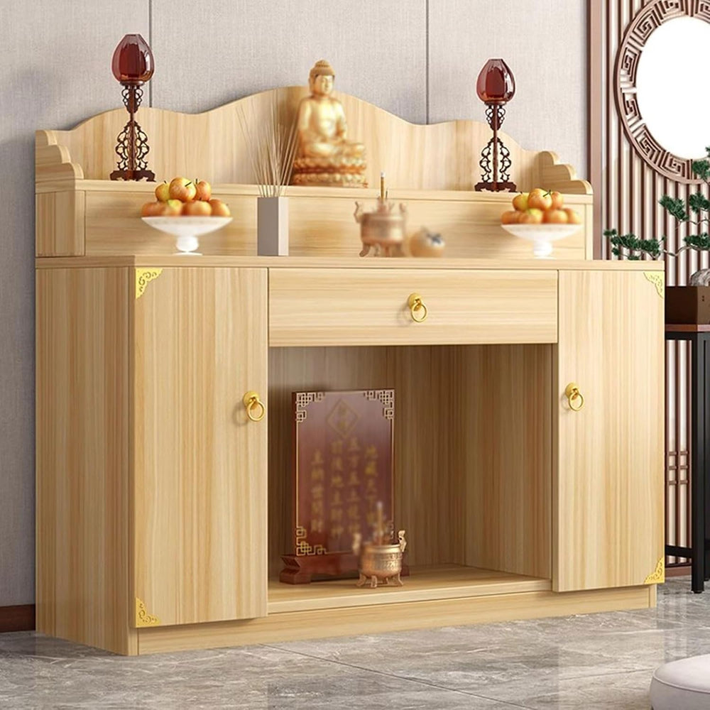 Retro Style Buddhist Altar Table with Drawers, Modern Side Table, Altar Cabin...