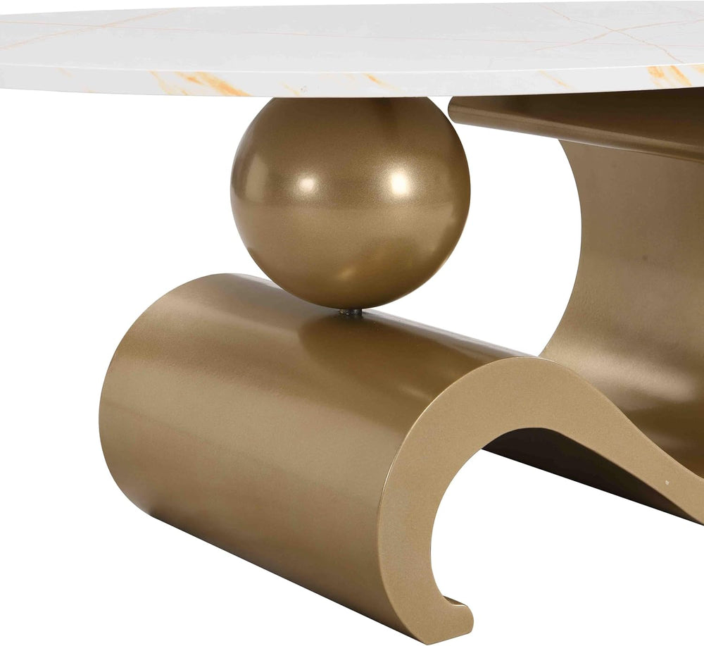 Modern Nesting Golden Coffee Table Set of 2, End Table Coffee Table Set for L...
