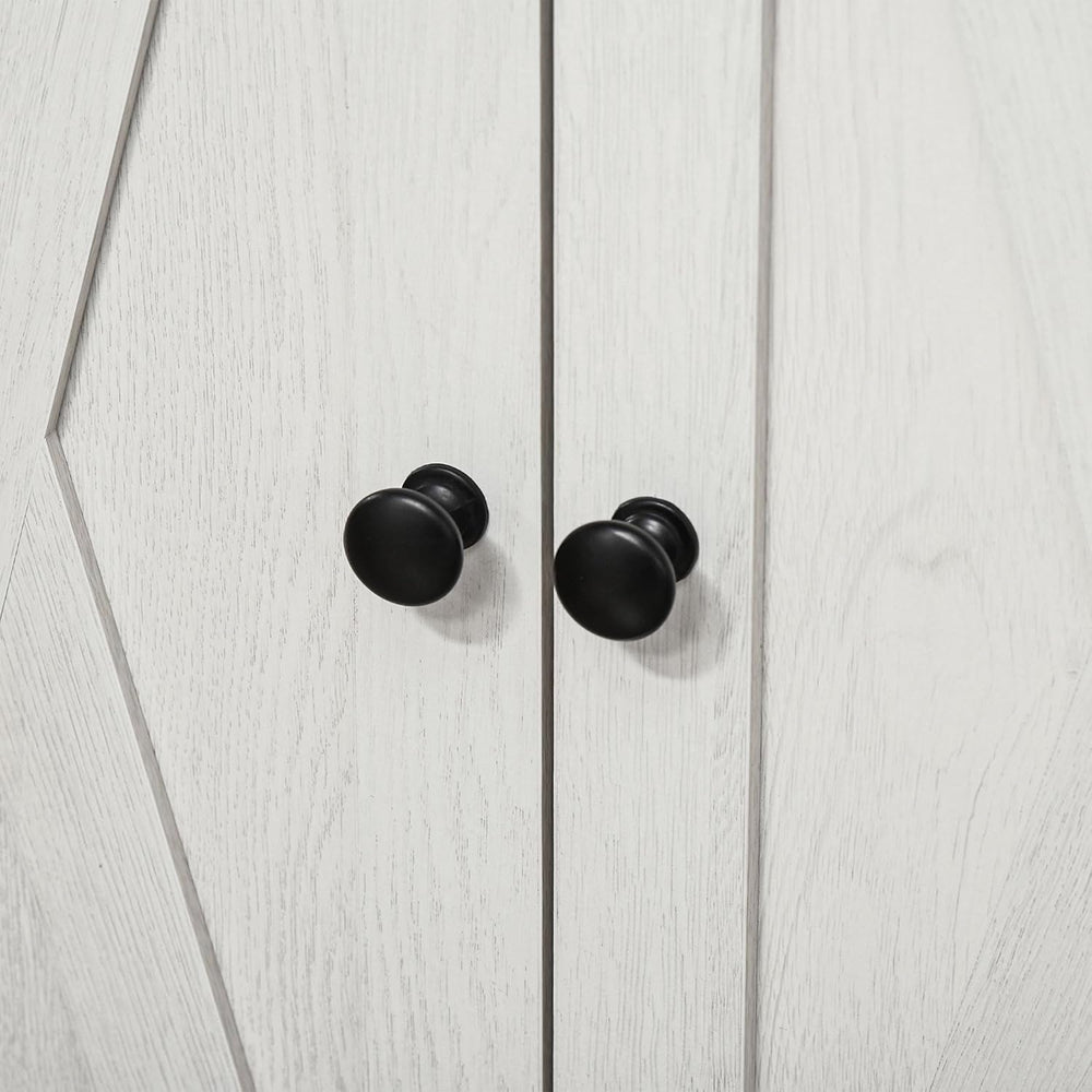 HOMCOM Farmhouse Barn Door Accent Cabinet with Double Doors White