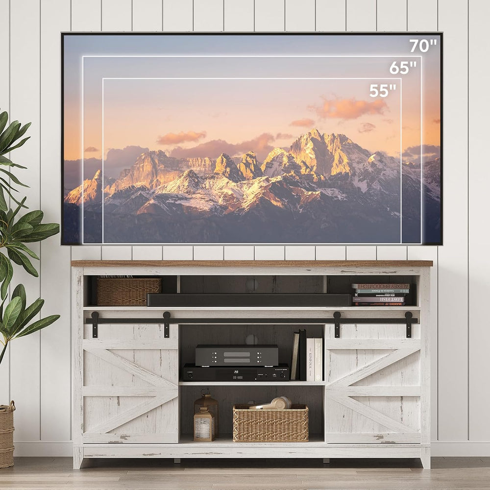 Lifewit Farmhouse TV Stand for up to 65" TV, Entertainment Center with A...