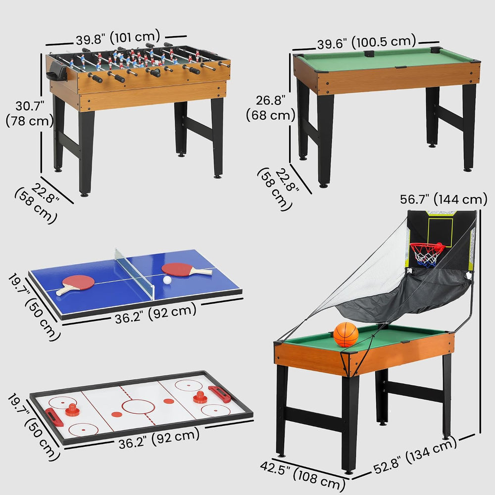 Soozier 5-in-1 Multi Game Table, 53" Combo Game Table Set with Accessories