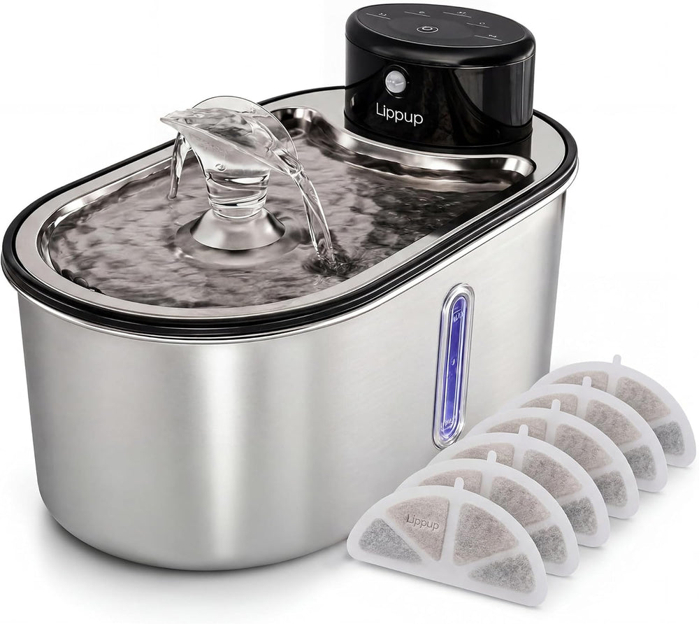 Wireless Cat Water Fountain Stainless Steel 108oz/3.2L, Cordless, Battery Ope...