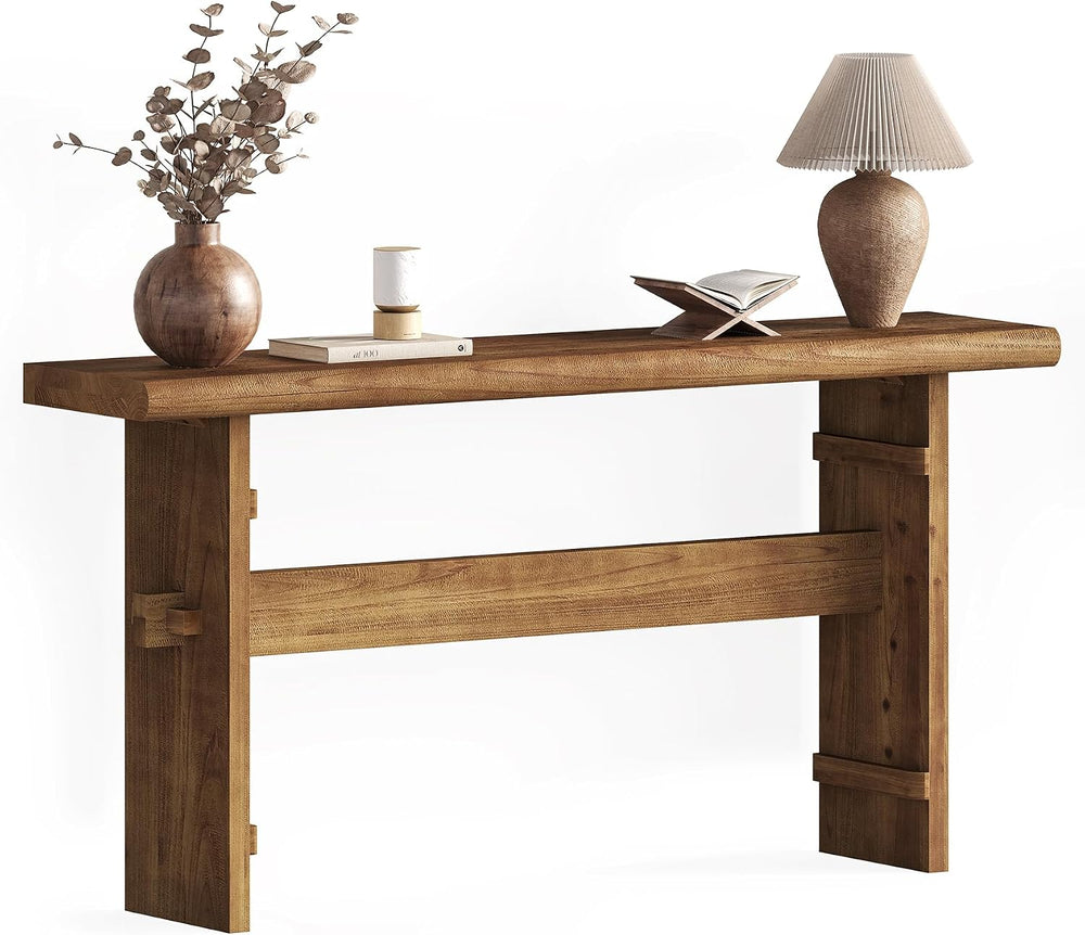 TRIBEWOOD 63-Inch Solid Wood Console Table for Entryway, Narrow Long Farmhous...