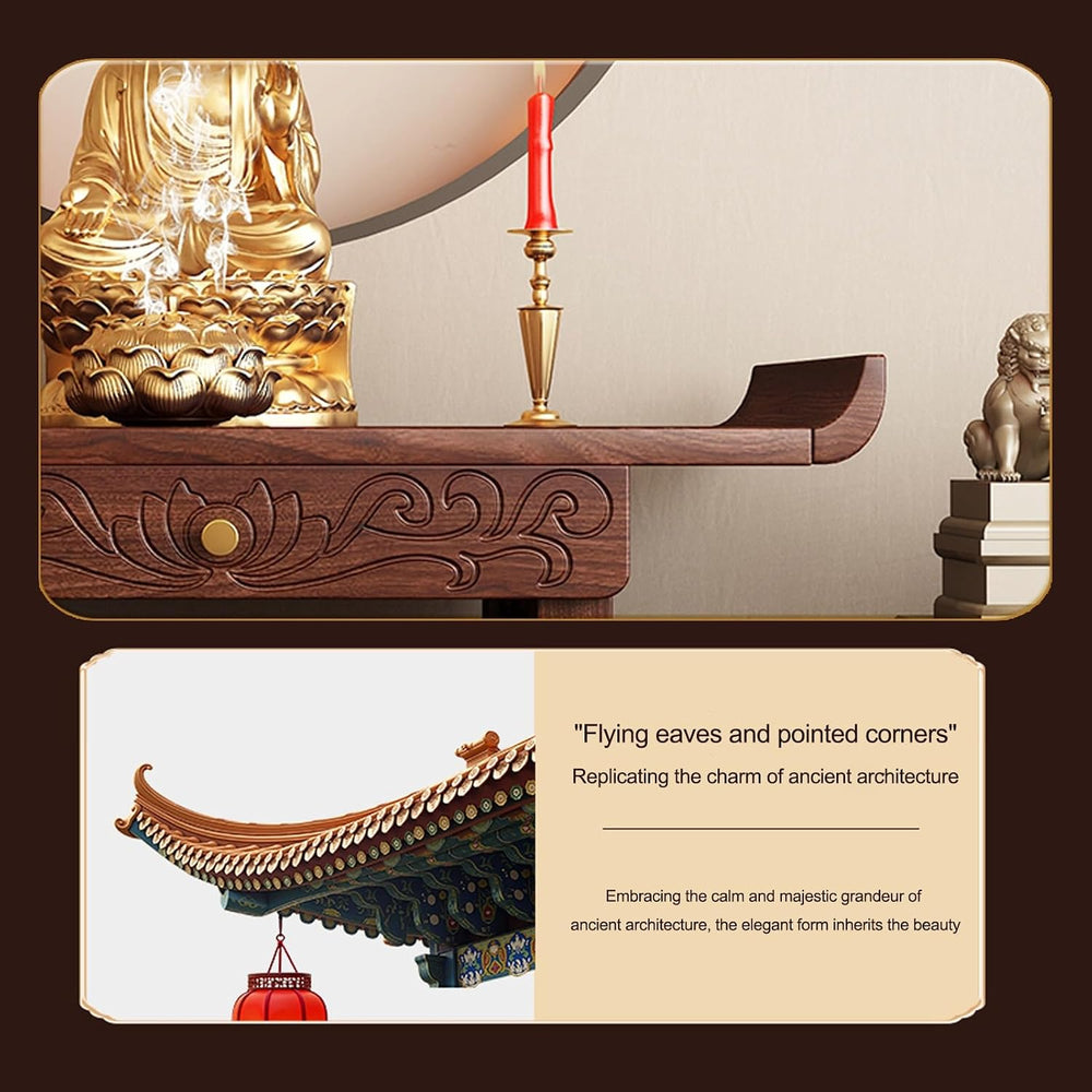 Buddhist Prayer Altar, Wall Hanging Offering Table for Home Decor and Spiritu...