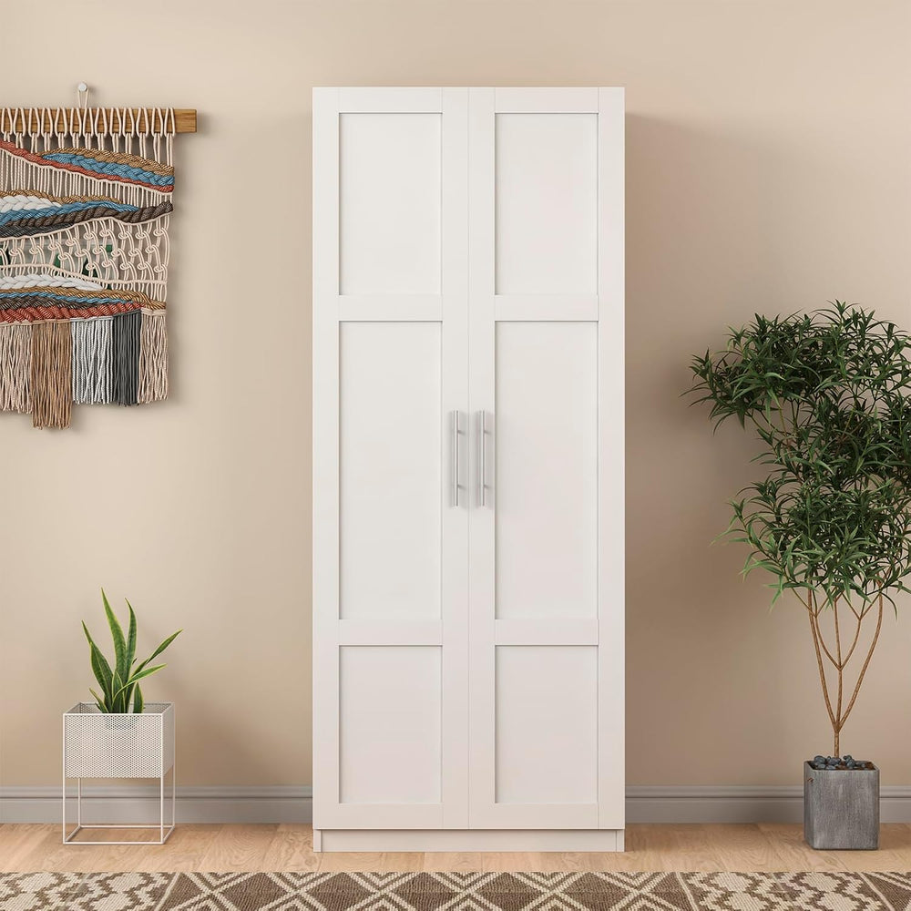 29.53”W Kitchen Pantry Cabinet, Tall Storage Cabinet with 2 Doors, Wooden Kit...