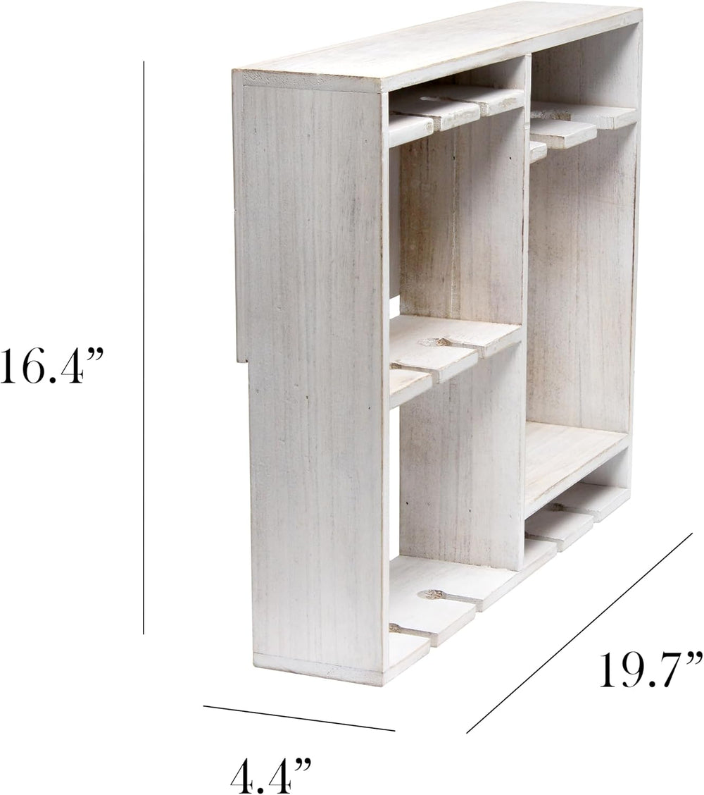 Elegant Designs HG1029-WWH 16.4" Wine & Dine Wooden Wall Mounted Win...