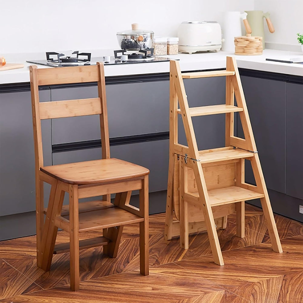 Step Stool Chair For Kitchen step Stool Chair wooden Folding Chair chair Step...