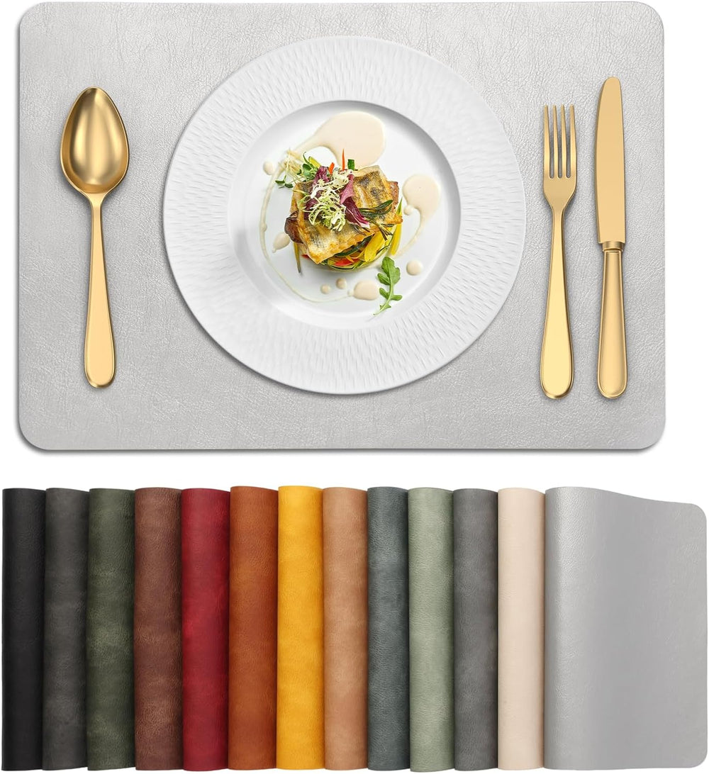 UnivoColors Placemats,Heat Resistant Placemats Set of 8 Washable 12x17 Inch,W...