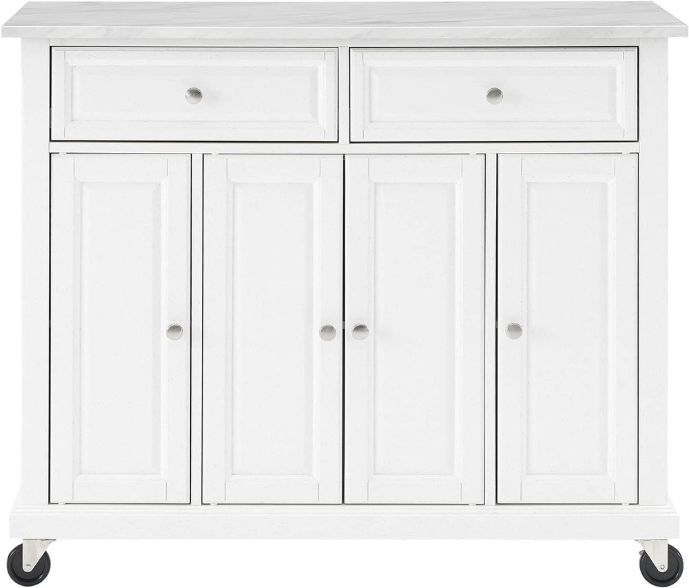 Crosley Furniture Avery Rolling Kitchen Island Storage Cart with Shelves, Mic...
