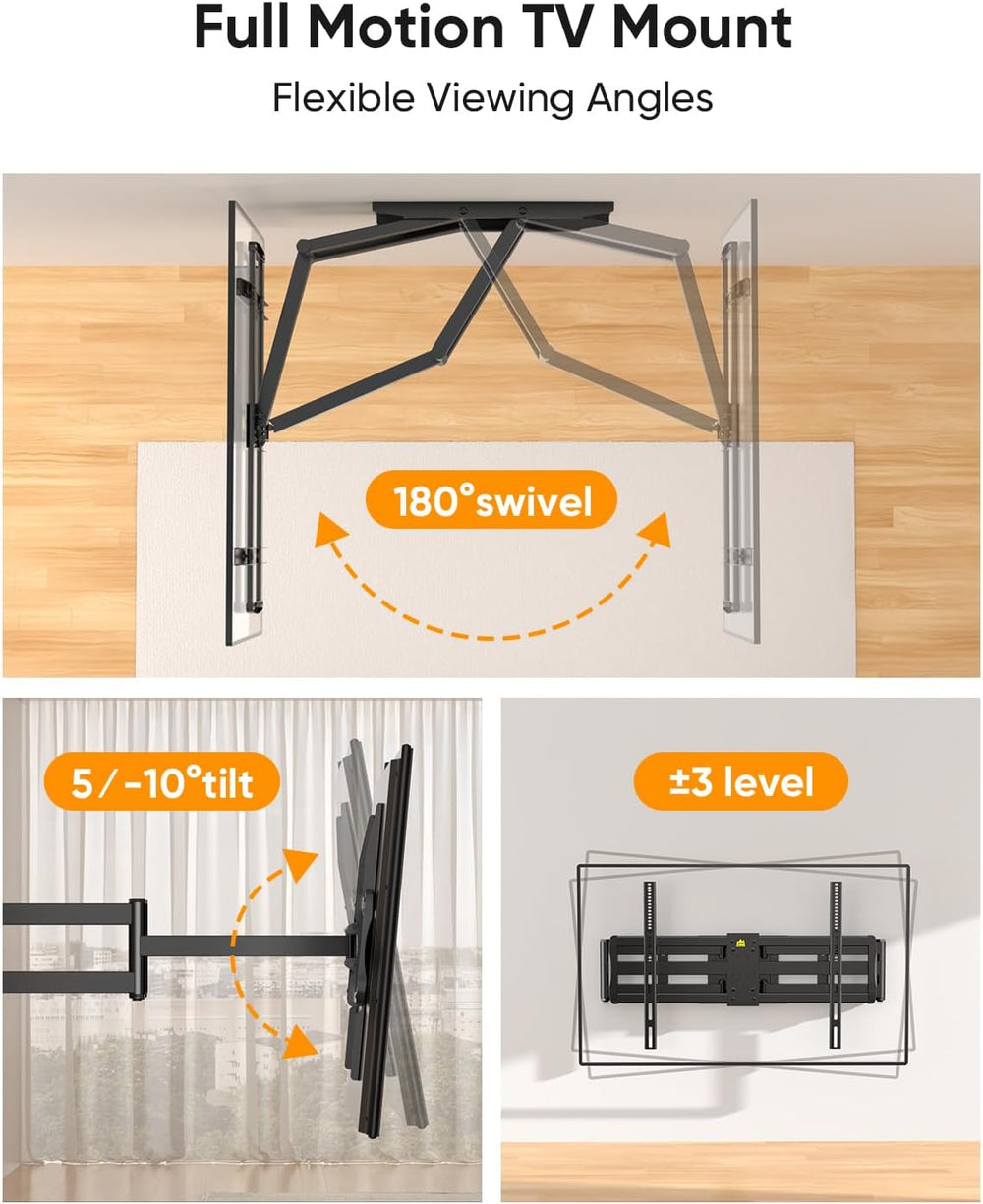 FORGING MOUNT Long Arm TV Wall Mount with 42.9 inch Extension and Power Strip...