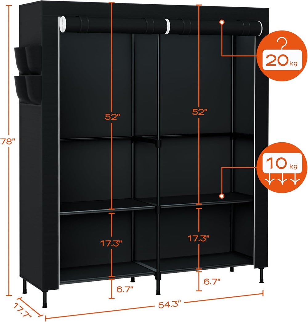 CASAMAYA Portable Closet, 54.3 Inch Large Capacity Wardrobe Closet with Cover...