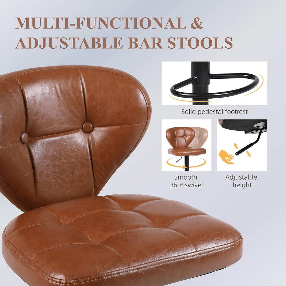 Bar Stools Set of 3 - Swivel Counter Height Barstools (Height Adjustable) | M...