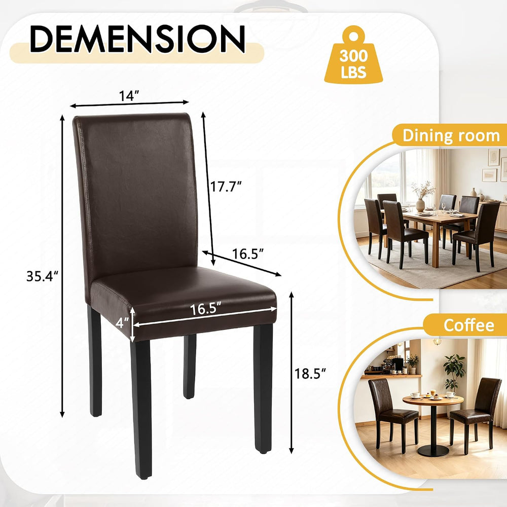 LSSPAID Dining Chairs Set of 6, Upholstered Leather Parsons Dining Room Chair...