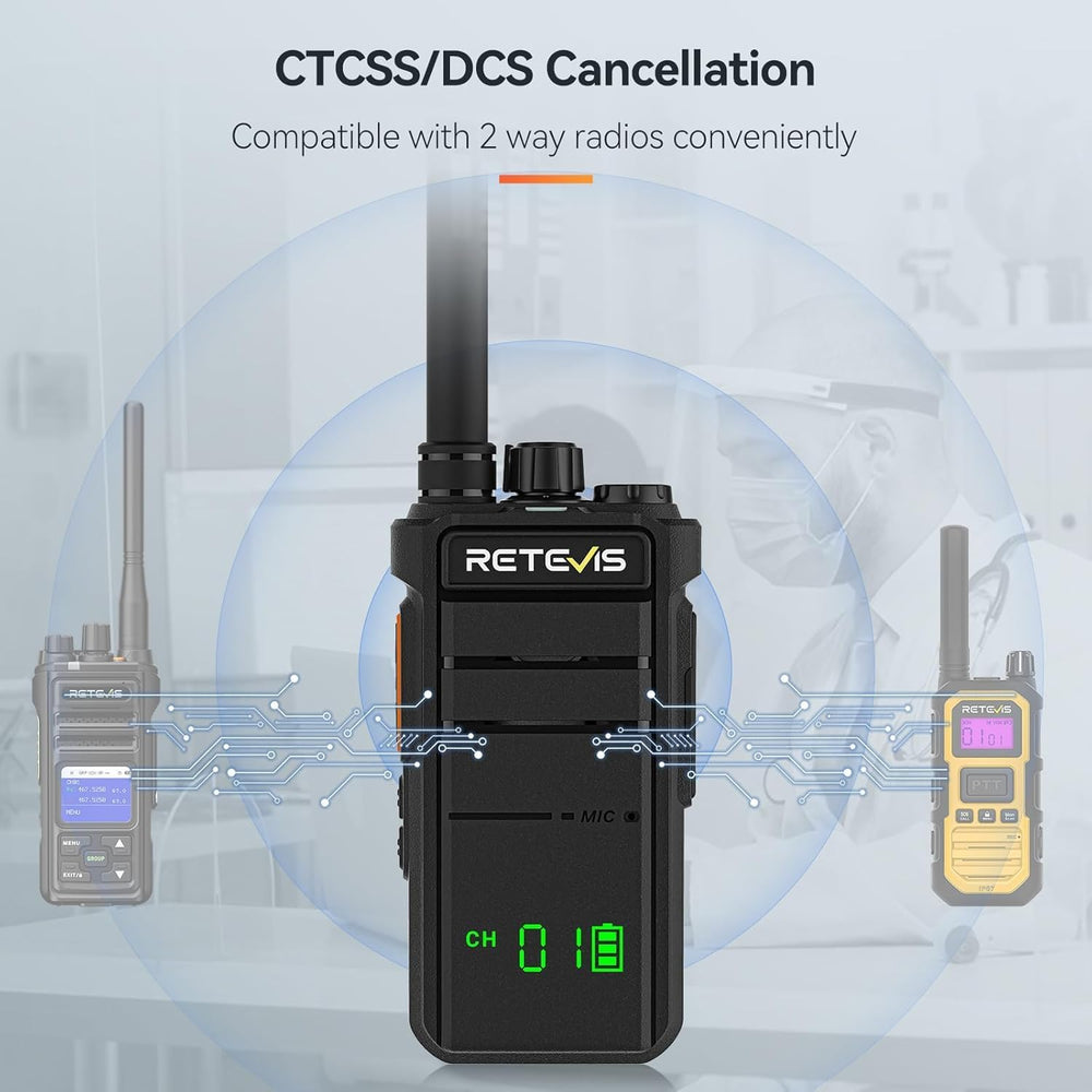 Retevis RB26H 2 Way Radio Long Range, Walkie Talkies with Earpiece, 10-Pack