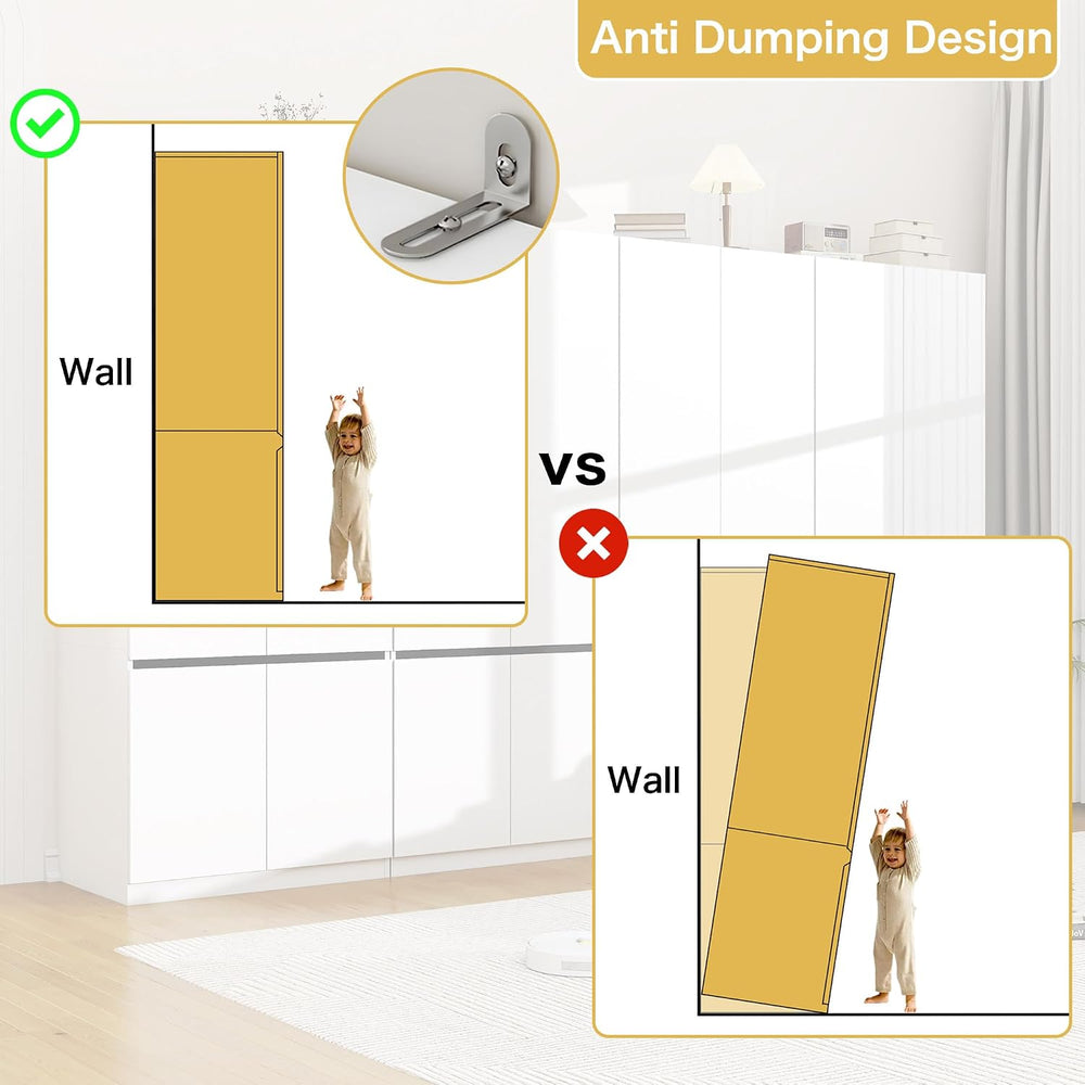 White Armoire Wardrobe Closet: 74" Wooden Wardrobe Closet with 8 Doors, ...