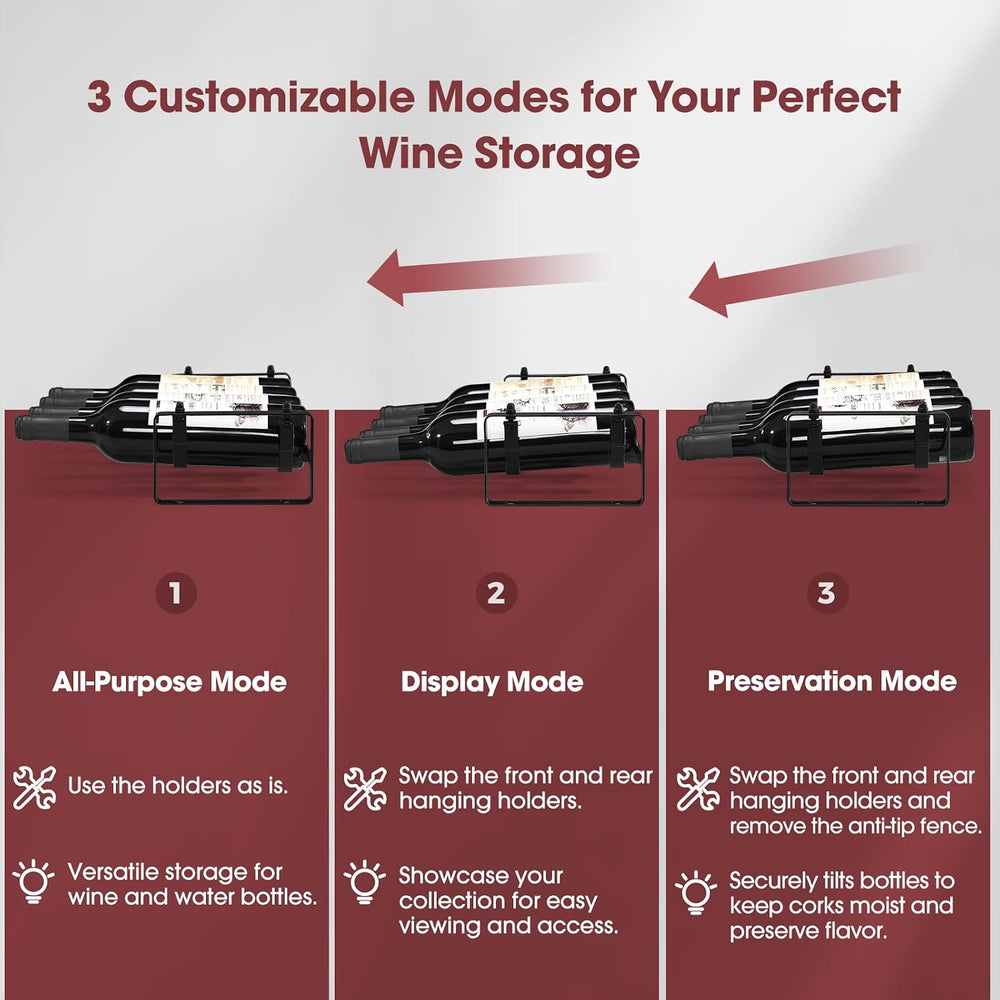 Stackable Countertop Wine Rack, 12 Wine Bottles Holder for Inside Cabinet | I...