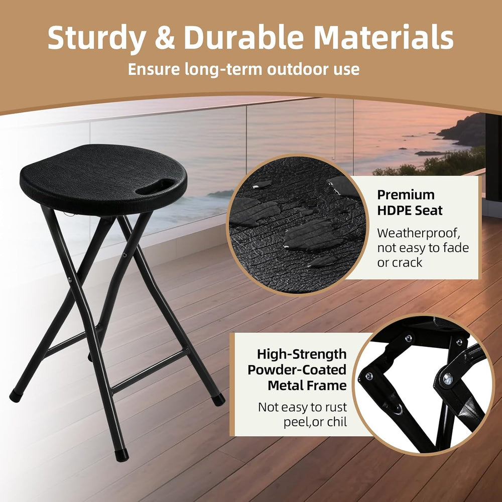 Folding Stool with Handle,Bar Stools Portable Chair 1-Pack