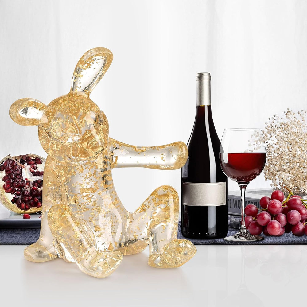 Tabletop Wine Racks,Rabbit Wine Holder Countertop, Crystal Clear Resin Bunny ...