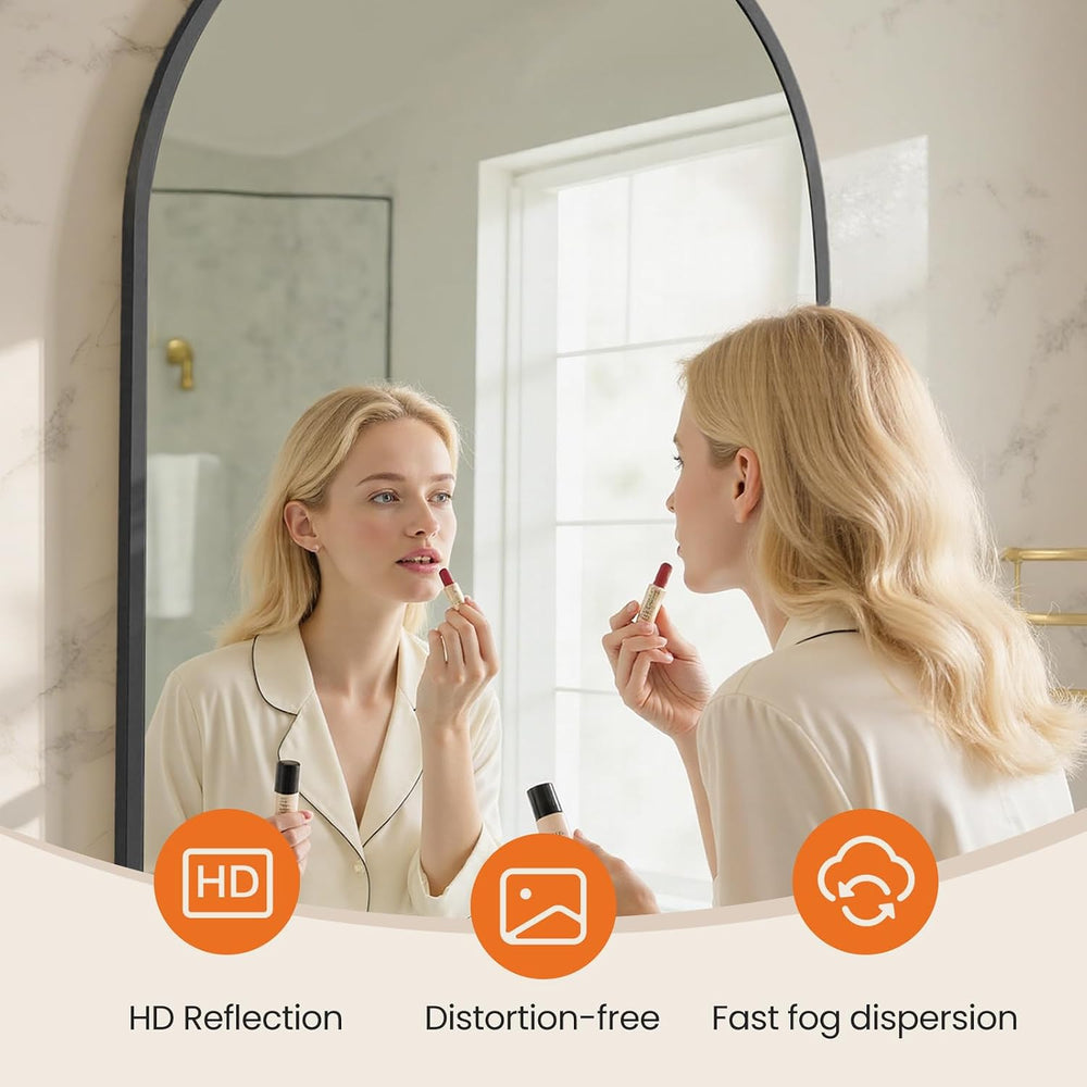 Sweetcrispy 26"x38" Arched Bathroom Mirror, Bathroom Mirrors for Ov...