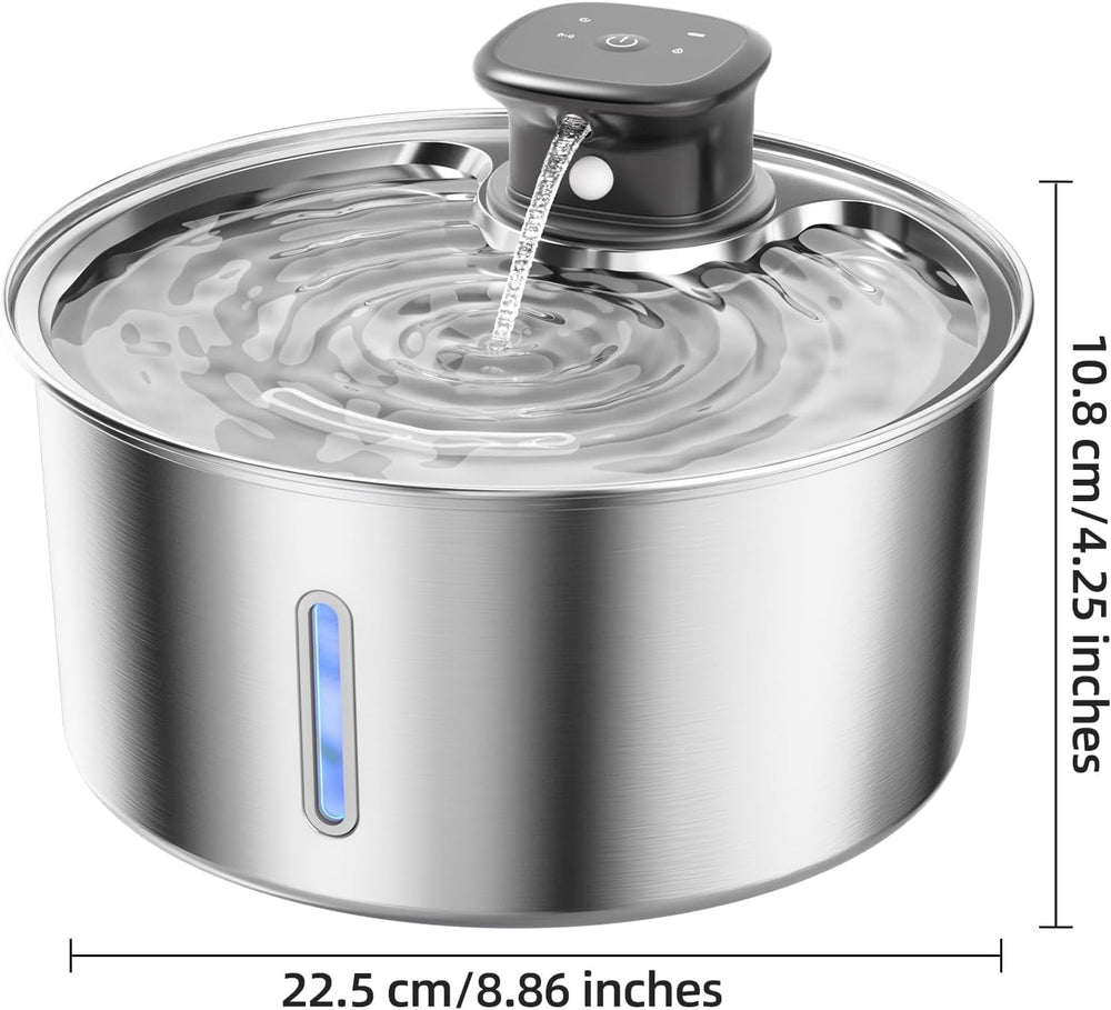Jzlapro Wireless Cat Water Fountain,108oz Stainless Steel,Battery Operated