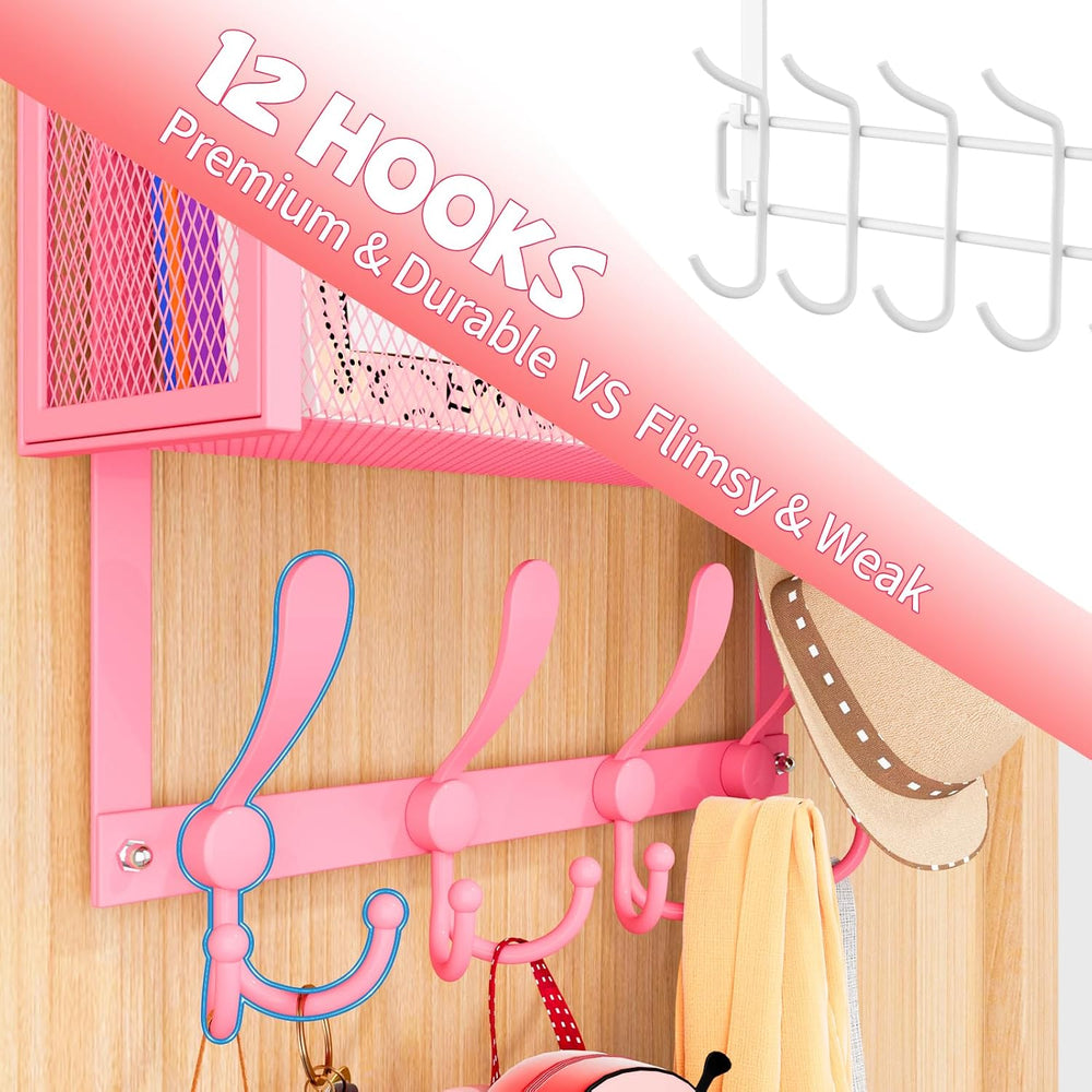 Kaiferty Over The Door Hooks Organizer, Coat Rack Over The Door Storage Hange...