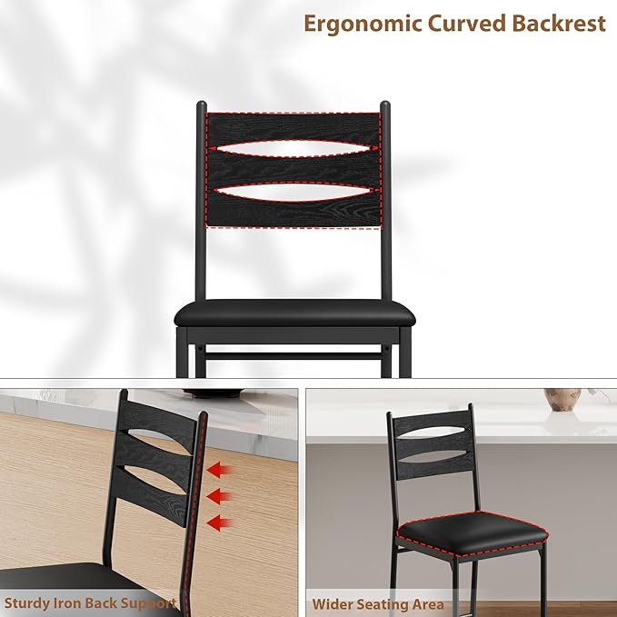 GarveeHome Bar Stools Set of 2, Counter Height Bar Chairs with Back and Thick...