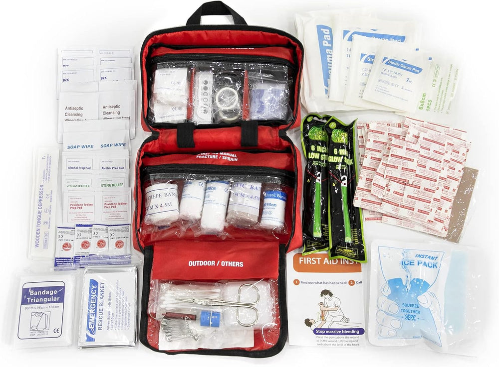 Kitgo First Aid Kit with Hospital Grade Medical Supplies, 220pcs Emergency Me...